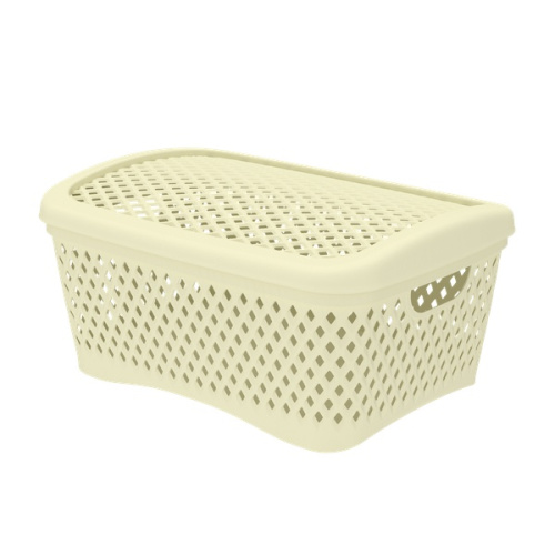 Корзинка ромбики цв.ваниль М 29,5*22*14см АП442/50